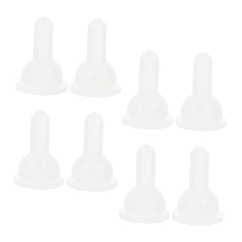 VICASKY 8pcs Pet Feeding Silicone Nipple Kitten Feeding Nipples Pet Nipple White Pigeon Nipple
