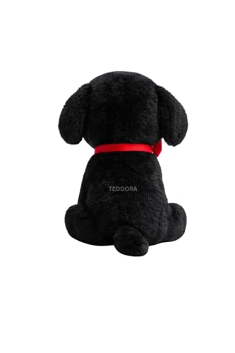 Image of Sitting Dog Soft Toy for Girls Boys Kids,Black,Dog Animal Plush Stuffed Baby Teddy Gift Birthday, 23cm