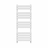 Warmehaus Minimalist Bathroom Flat Panel Heated Towel Rail Radiator Rad White 1200x500mm - Modern Central Heating Space Saving Radiators - Perfect for Bathrooms