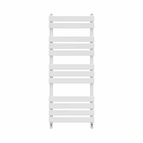 Warmehaus Minimalist Bathroom Flat Panel Heated Towel Rail Radiator Rad White 1200x500mm - Modern Central Heating Space Saving Radiators - Perfect for Bathrooms