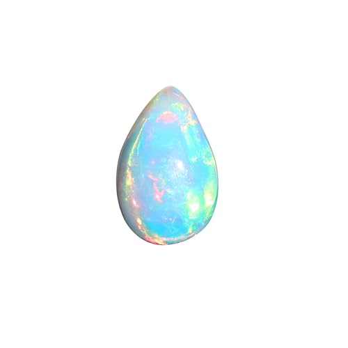 Opale de feu naturelle en vrac cabochon poire 8,5x11,5mm, pierre éthiopienne pour bijoux 2,4ct