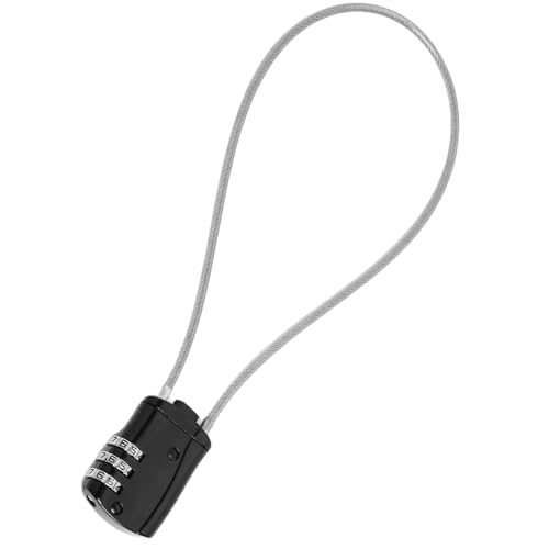 Cadeado com cabo de 40 cm, cadeado de cabo anti-roubo, fechadura de combinação digital, cadeados de segurança de cabo aço flexível, adequado para bicicleta, armário, capacete (preto)