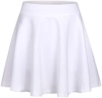 Zaclotre Skorts Skirts for Girls Elastic High Waisted Tennis Skirt with 2 Pockets Athletic Golf Workout Sports Shorts White