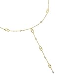 Générique Collier Sautoir en Y Femme - Maille Grain de Café & Marine - Finition Or 18K sur...