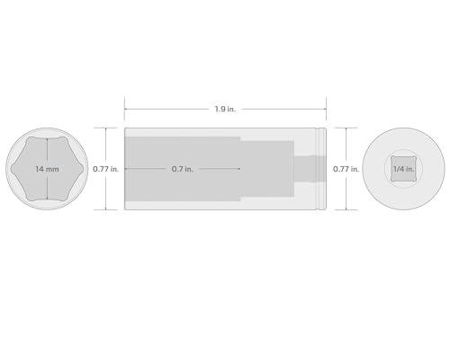 Image of TEKTON 1 /4 Inch Drive x 14 mm Deep 6-Point Socket | SHD03114