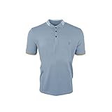 Brand: GUESS Guess Polo de hombre de manga corta con botones en algodón azul claro de verano