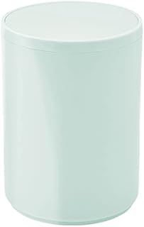 mDesign Swing Lid Bathroom Bin Small Round Rubbish Bin for Bathroom or Bedroom Practical Small Waste Bin with Swing Lid Mint Blue/Teal Blue