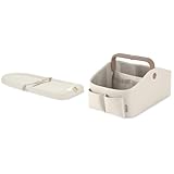 Skip Hop Light-Up Changing Pad Oat + Skip Hop Diaper Caddy Organizer with Touch Sensor Night Light Oat