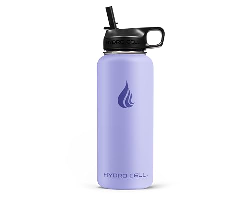 Image of HYDRO CELL Stainless Steel Insulated Water Bottle with Straw - For Cold & Hot Drinks - Metal Vacuum Flask with Screw Cap and Modern Leakproof Sport Thermos for Adults (Lilac 32oz)