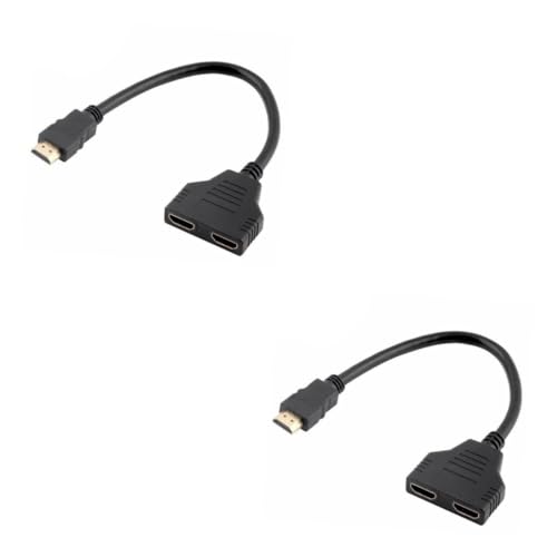 EXCEART 2 Pièces Câble Adaptateur Répartiteur Splitter avec Connecteur Plaqué pour Tv LED LCD Usage Simple