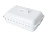 Riess, 0616-033, Emaille Brotdose mit Deckel, CLASSIC-WEISS, Länge 37cm, Breite 26 cm, Emaille, weiß, Brotkasten