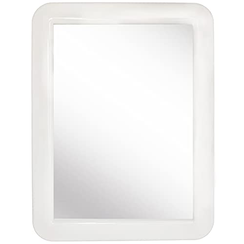 CEREM Magnetic Mirror for Locker, 5" x 7" - Real Glass Make-up Mirror - Locker Accessory for School, Home, Gym, Office (Pure White)