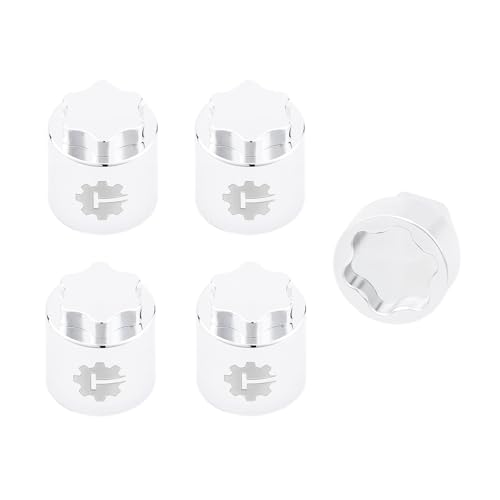 TCRC 4PCS Aluminum M4 Nut Wheel Hub Center Cap Manual Locking Hubs for 1/10 RC Traxxas TRX4 Axial SCX10 D90 Tamiya MST Redcat,Chrome