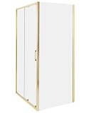 Box Doccia Vetro Temperato Cornice Alluminio oro 80 x 100 x 185 cm