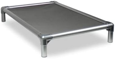 Kuranda Chewproof Bed - Silver Aluminum - 25" x 18" - Cordura Nylon - Smoke
