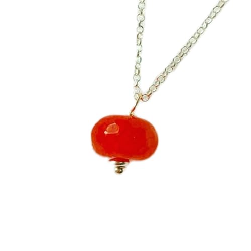 Collier agate rouge naturelle LKBEADS en argent 925, le cadeau spirituel parfait pour elle