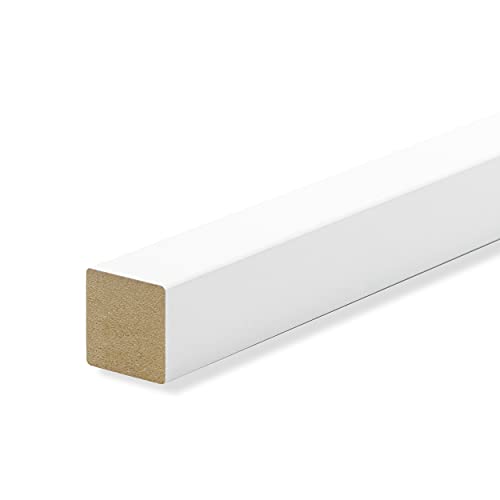 Quadratleisten Vierkantleisten Bastelleisten Abdeckleisten WEISS Massiv 20x20mm (MDF weiß FOLIERT) Cover