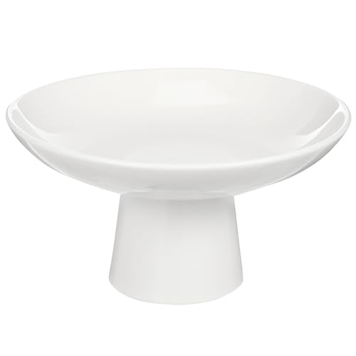 Image of balacoo Footed Fruit Bowl 6.69 Inch Ceramic Pedestal Bowl Decorative Serving Tray Stable Base for Snacks Fruits Desserts Centerpiece Kitchen Dining Table