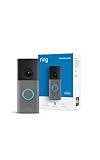 Ring Wired Doorbell (newest model) — Retinal 2K with wide-angle video, up to 6x Enhanced Zoom, and Two-Way Talk, Speckled Gray