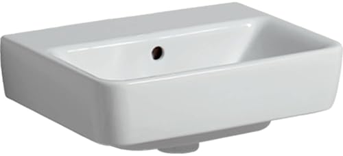 Geberit Renova Plan, Handwaschbecken, 45x34 cm, ohne Hahnloch, mit Überlauf, 501626, 501.626.00.1, Farbe: Weiß