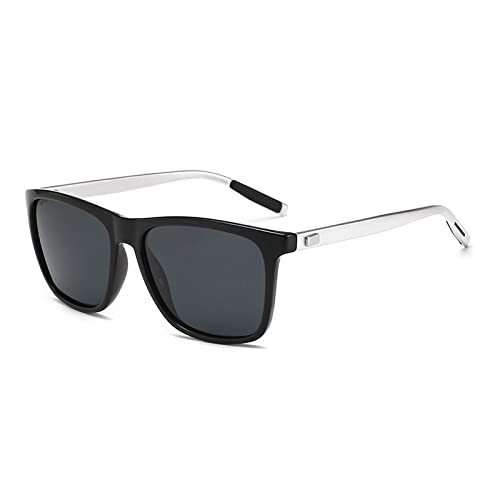 Lunettes de soleil UV400 polarisées carrées pour homme et femme alu