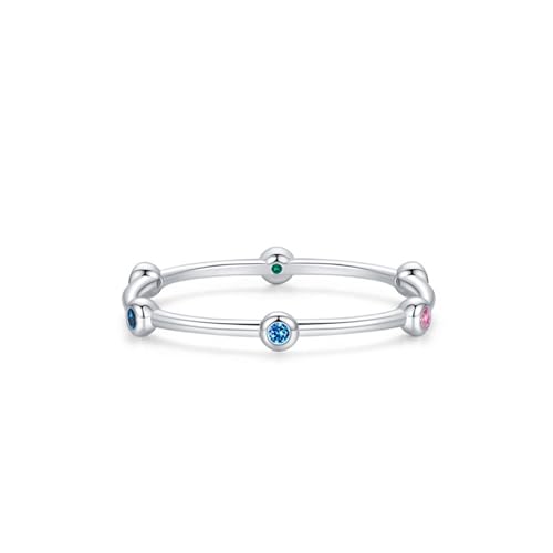 Bague en or blanc personnalisée et empilable avec pierres précieuses