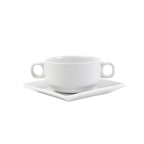 Holst Porzellan TC 025 YK - Juego de 2 tazas de sopa (porcelana, 0,25 L, 2 unidades), color blanco