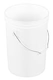 Vestil PAIL-6-PWS Plastic Open Head Pail with Steel Handle, 6 gallon Capacity, White