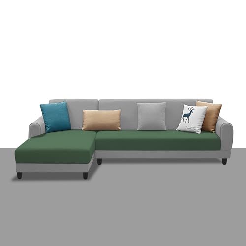 Image of Kraven LHS 6 Seater L Shape Sofa Set for Living Room (Green Grey Fabric) Premium Fabric Sofa