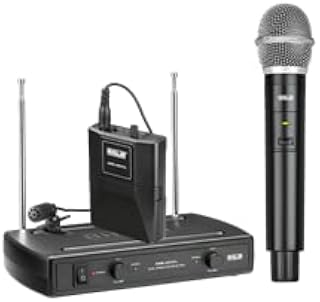 AHUJA AWM-495VHL Dual Wireless Hand + Lapel (Collar) Microphone Price In India