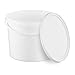 Eimer mit Deckel 10l weiß - lebensmittelecht, stabil, luftdicht, auslaufsicher, geruchsneutral - Aufbewahrungsbehälter aus Kunststoff, mit Griff - leer, 1x 10 Liter