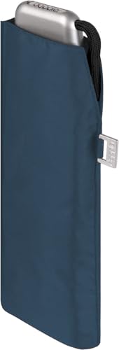 Doppler Parapluie de poche en acier carbone slim uni - Format pratique - Léger - 22 cm, Bleu transparent, 90 cm, Moderne
