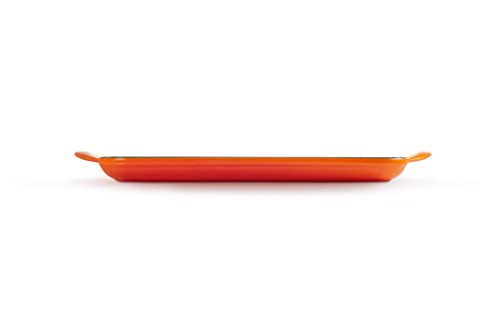 Le Creuset Grill/Rectangular 12.6 inches (32 cm), Casting, Enamel, Two-Handed, Pot, Grill, Rectangular 12.6 inches (32 cm), Orange, Gas IH, Oven, Dishwasher Safe