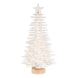 Ideen mit Herz | Filz-Tannenbaum zum Zusammenbauen | DIY Bastelset | Weihnachtsdeko (Weiß 26 cm)