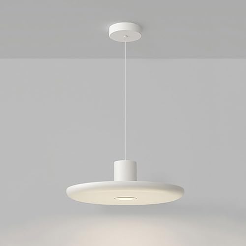 Lámpara colgante LED moderna Mi Design LWX de 12W con disco de metal blanco y diseño ultrafino