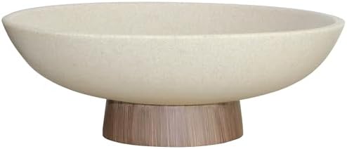 Modern Resin Pedestal Bowl – Large Fruit Bowl for Kitchen Counter...
