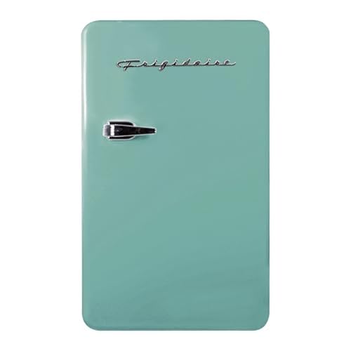 Frigidaire Retro Compact Refrigerator with Chiller, 3.2 cu ft Countertop Fridge, Built-In Bottle Opener, Rounded Corners, Premium, for Office, Bedroom, Dorm Room, Cabin, 18.5D x 20W x 31.5H (Mint)