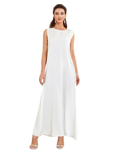 Modest Sleeveless Inner Dress for Abaya Muslim Women Maxi Long Slip Under Dress Prayer Islamic Dubai TurkeyJilbab Clothing