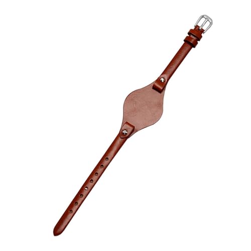 MJMT06 Compatible with ES3077 ES2830 ES3262 ES3060 Fashion Women's Watch Strap Genuine Leather Strap Women's Small Bracelet(Brown Silver)