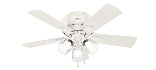 Image of Hunter Crestfield, Indoor, Ceiling Fan, Quiet, 42 inch, Fresh White