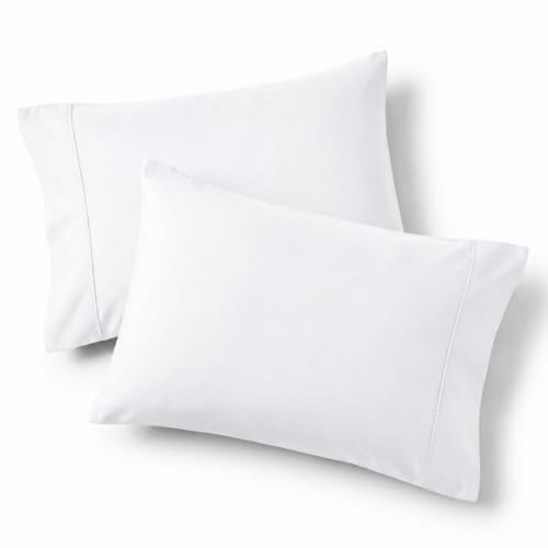 Image of Bedsure Queen Pillow Cases Set of 2 - White Brushed Microfiber Pillowcase 2 Pack, Super Soft Pillowcase, Pillow Shams Covers with Envelope Closure for Kids, Wrinkle, Fade Resistant, 20x30 Inches