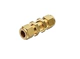VE-FITS Bulkhead Union, Brass Compression Tube Fittings (1/4' OD (1 piece))