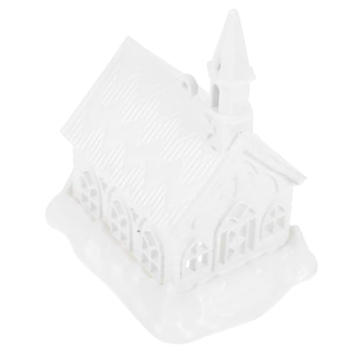 ARTIBETTER White Miniature Village House Ornament Unfinished Plastic Model Paintable Snow House for Crafts for Christmas Decoration and Winter Home Decor