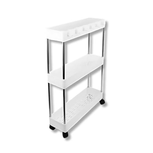 Prateleira Organizadora Multiuso com Rodinhas Empilhável e Compac...