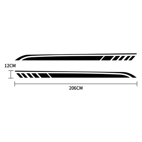 Ruiante Sports Racing Stripe Stickers For Car Body Door Side Stripe Graphic Vinyl Decals Decoration For All Cars Suv Truck Off-Road Vehicles Universal Stickers Accessories 2Pcs (Black) #TOP5
