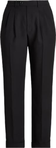Lauren Ralph Lauren Pleated Sable Crepe Trouser 16W Black