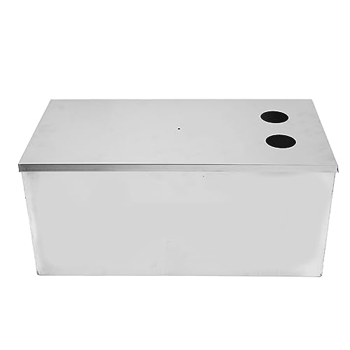 Grease Interceptor, 50x25cm Heavy Duty Stainless Steel Holes Grease Interceptor with 4GPM Flux, for Kitchen, Petrochemical, Restaurants Under Sink, Oil Water Separator
