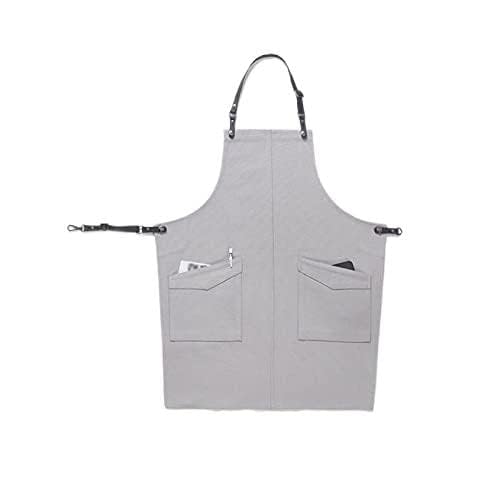Tablier en Toile, croisé dans Le Dos, avec Bretelles en Coton, pour Barista, Barman, pâtissier, Personnel de Service, Uniforme, Fleuriste, barbier, Coiffeur, Peintre, Tablier de Travail (ble