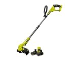 Ryobi RLT183222S Decespugliatore/Tagliabordi 18V ONE+, Larghezza di Taglio 25–30 cm, EasyEdge™, Asta Telescopica, 2 Batterie 2 Ah e Caricabatterie Inclusi