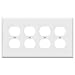 Enerlites Duplex Receptacle Outlet Wall Plate, Mid-Size 4-Gang, Polycarbonate Thermoplastic, White 8824M-W